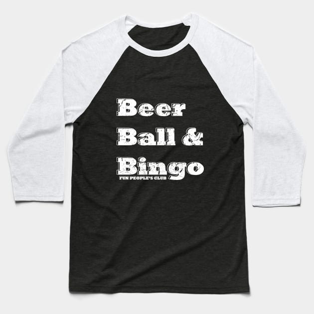 Beer, Ball and Bingo (v5) Baseball T-Shirt by Vasile Luciu